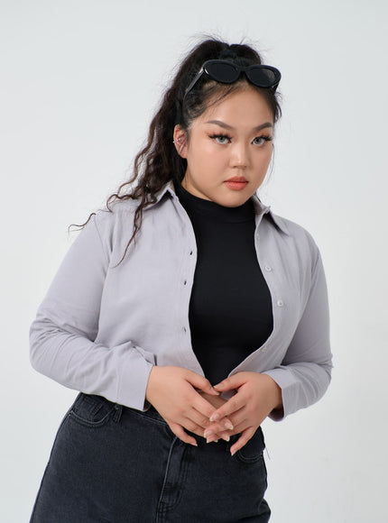 Plus High Waist Denim Skirt ID27