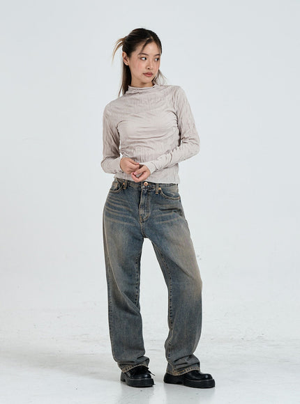 Vintage Washing Wide Pants Unisex CO11