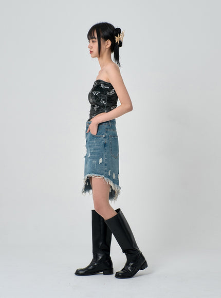 Velvet Butterfly Sleeveless Crop Top BN22
