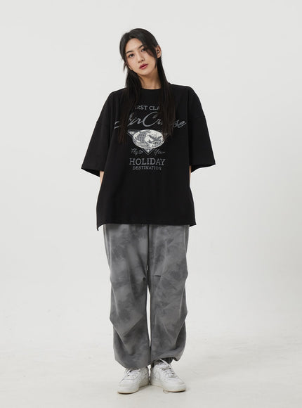 Mixed Color Baggy Track Pants BJ319