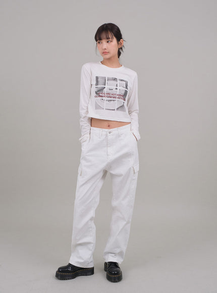 Wide Leg Cargo Pants C2701