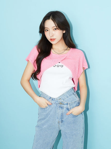 Unbalanced Wide Leg Denim Pants BU2207