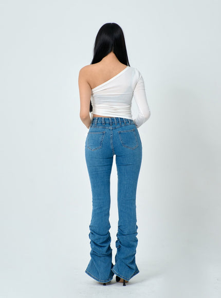 Shirring Detail Boot Cut Jeans IN25