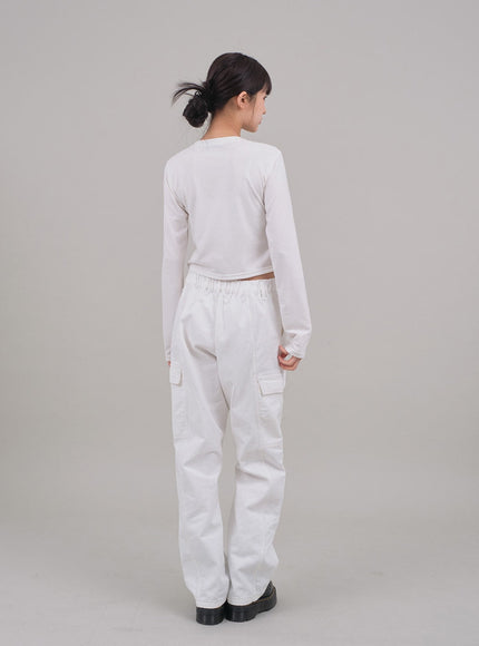 Wide Leg Cargo Pants C2701