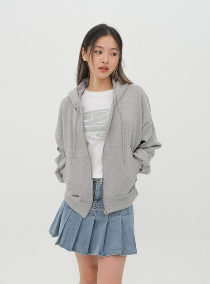 Denim Pleated Mini Skirt