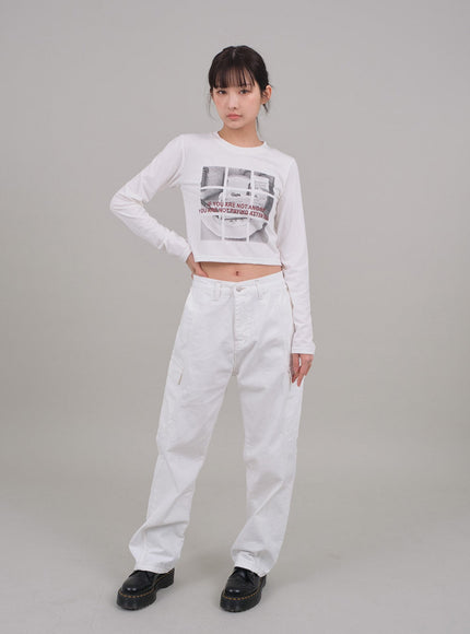 Wide Leg Cargo Pants C2701