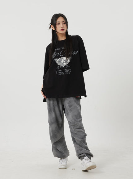 Mixed Color Baggy Track Pants BJ319
