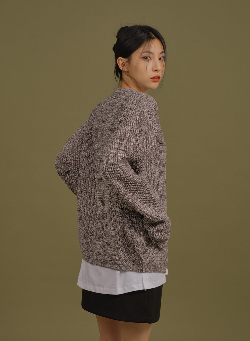 Loose Fit Knit with Two Way Zip