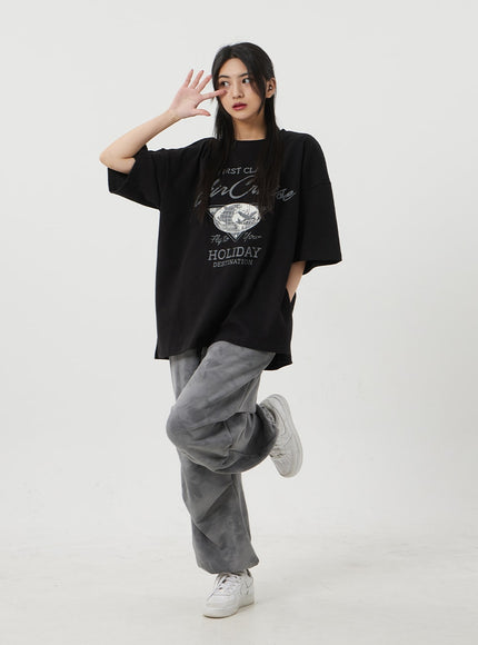 Mixed Color Baggy Track Pants BJ319