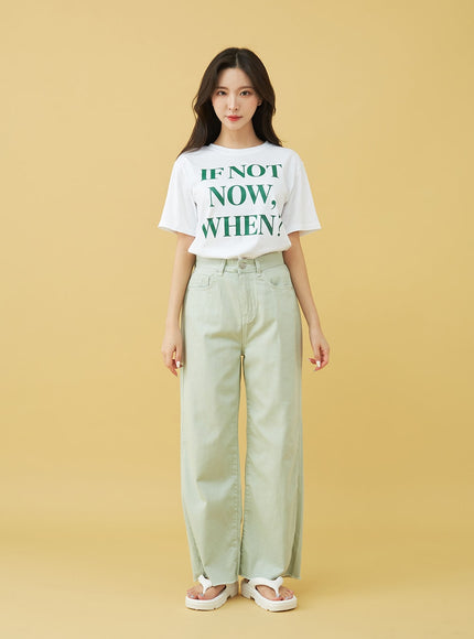 Light Semi Wide Cotton Pants BU0807