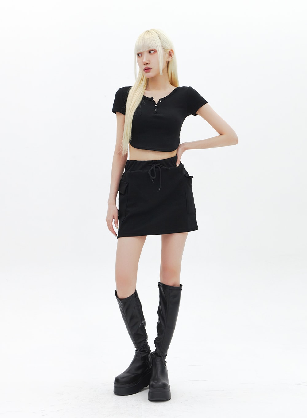 Top And Mini Sweat Skirt Set BA321