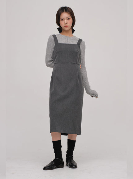 Wool Sleeveless Long Dress