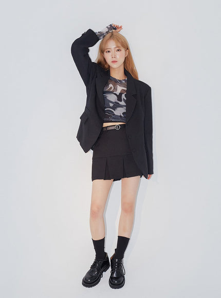 Marble Mesh Top