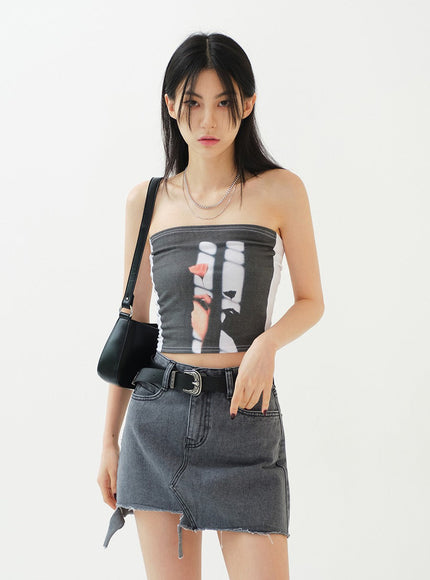 Print Crop Tank Top