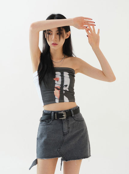 Print Crop Tank Top