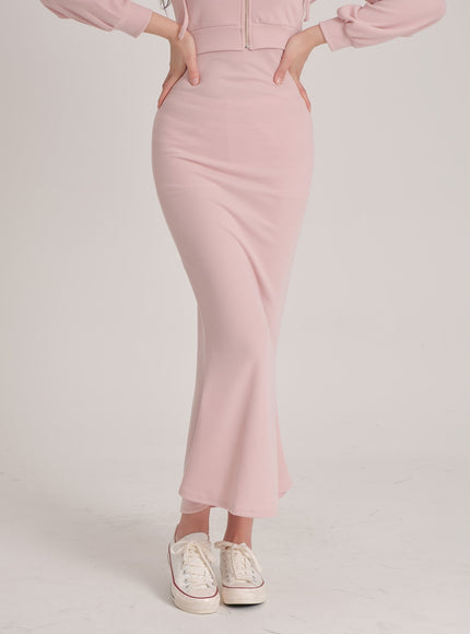 Zip up Hoodie and Sleeveless Maxi Dress Set J31