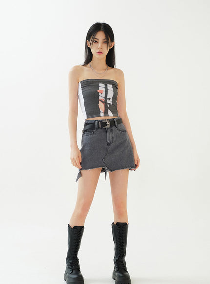 Print Crop Tank Top