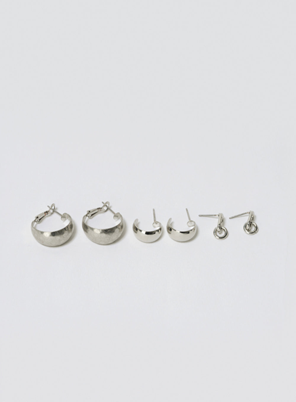 Silver Ring Earring Set