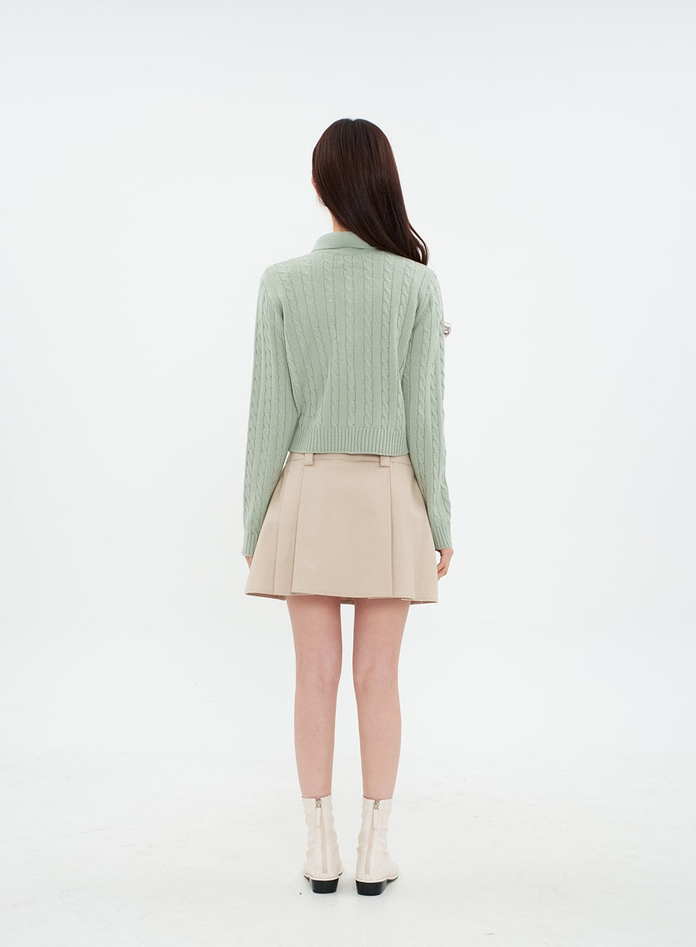 Two Way Knitted Zip-up Top BA01