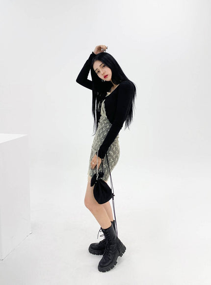 Ribbed Cropped Cardigan CCM03