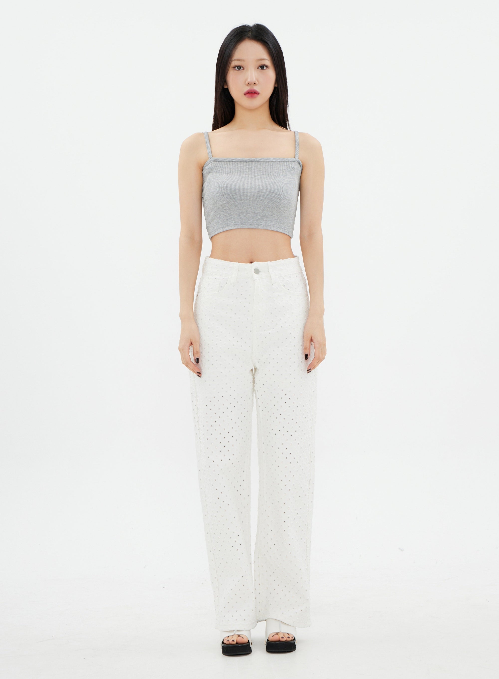 Lewkin Basic White Pants K2302