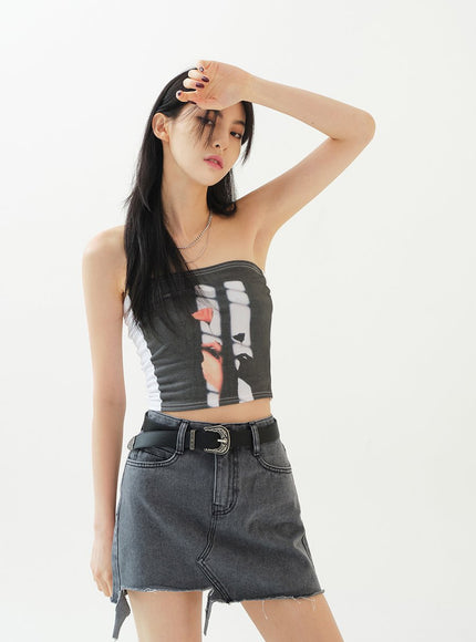 Print Crop Tank Top