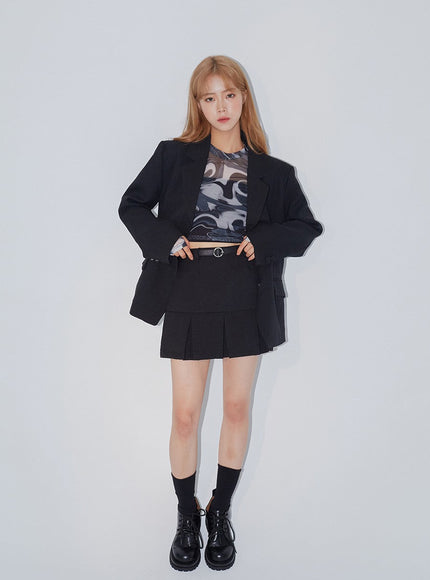 Marble Mesh Top