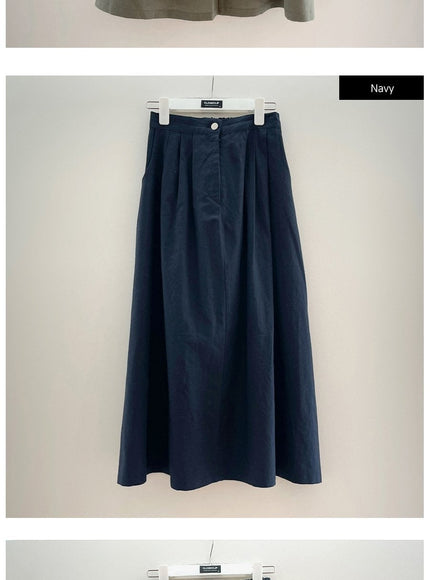 Linen Maxi Flare Skirt CM6