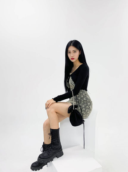 Ribbed Cropped Cardigan CCM03