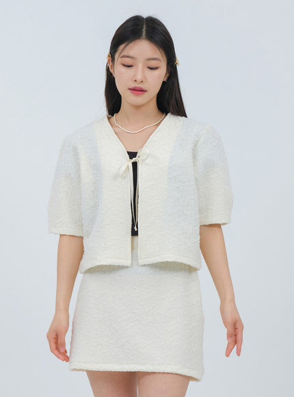 Banded Textured Mini Skirt OA25