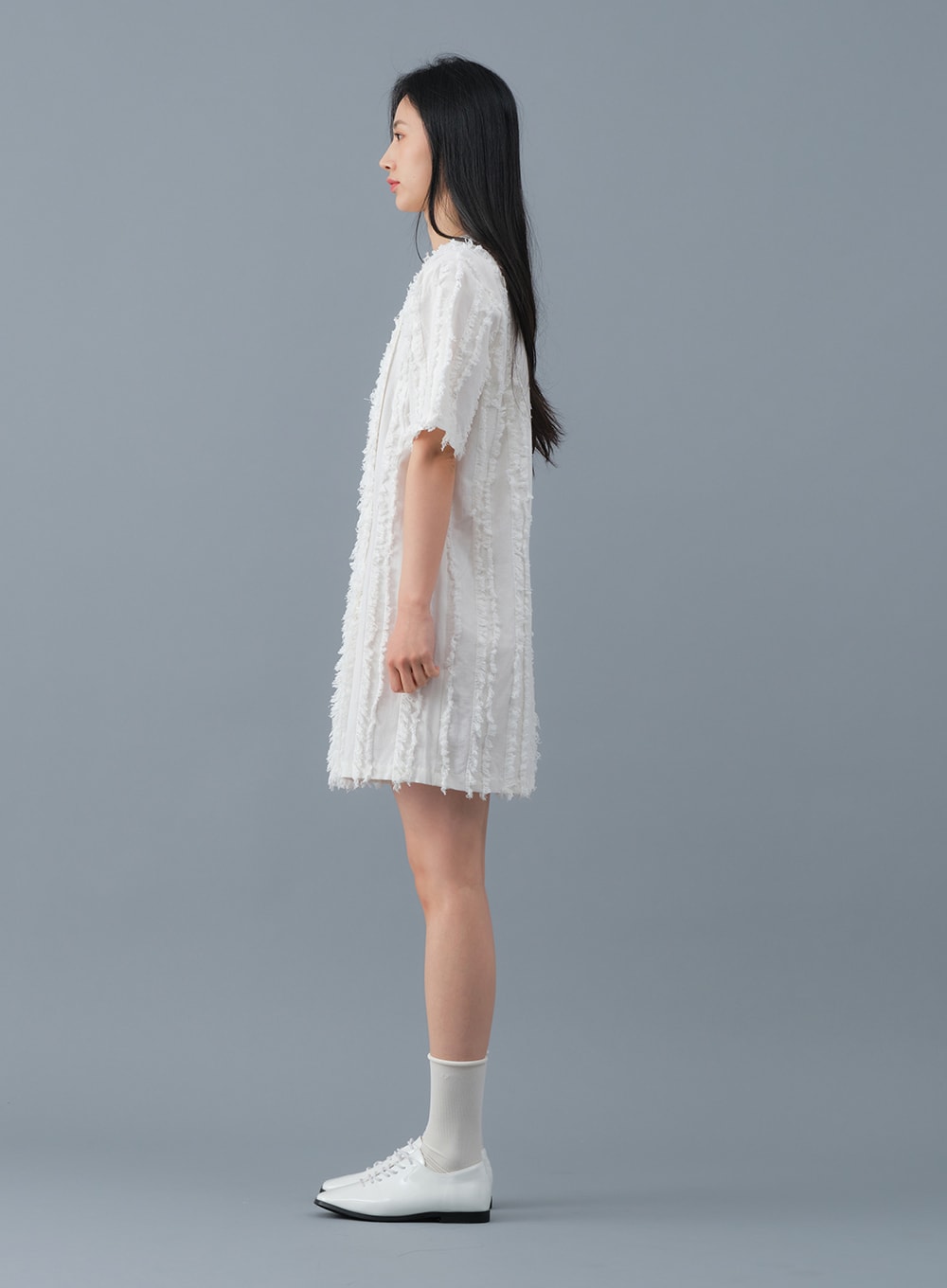 Feathery Slit Mini Dress OM10