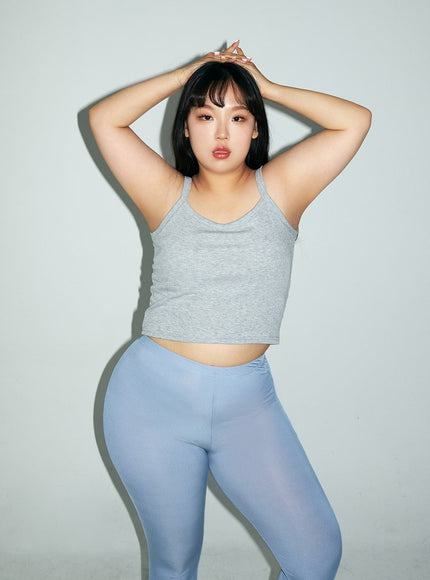Plus Everyday Basic Ribbed Cropped Cami Top IY24