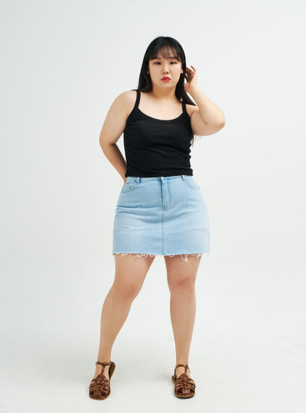 Plus Everyday Basic Ribbed Cropped Cami Top IY24