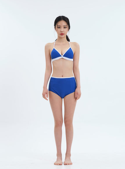 White Line Detail Bikini Set