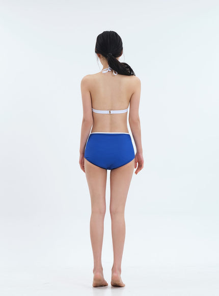 White Line Detail Bikini Set