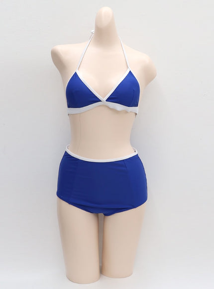 White Line Detail Bikini Set