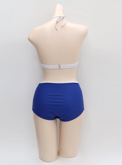 White Line Detail Bikini Set