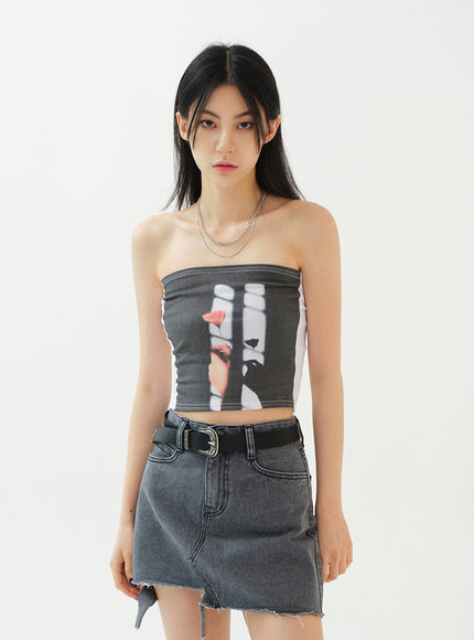Print Crop Tank Top