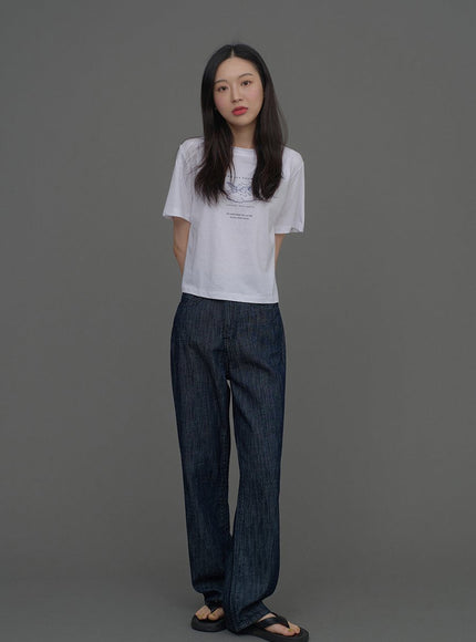 Indigo Wide Leg Jeans CCA15