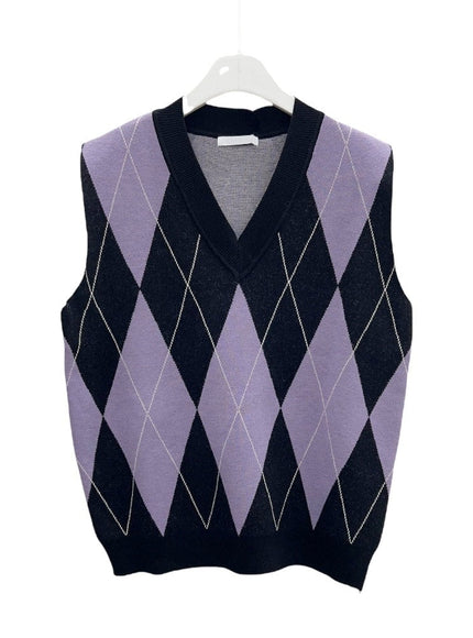 Argyle Knit Vest K0302