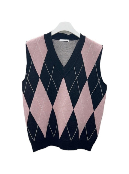 Argyle Knit Vest K0302