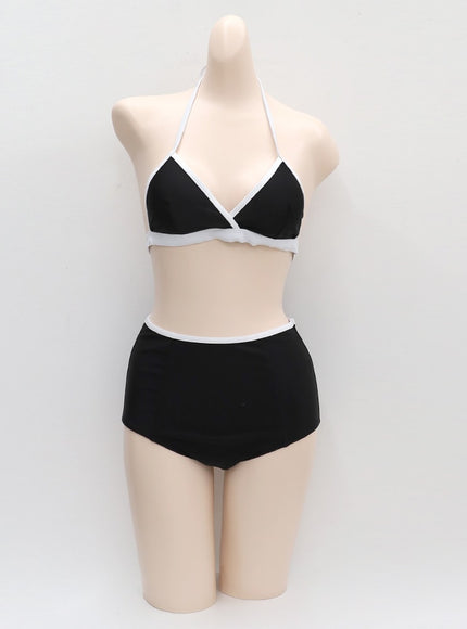 White Line Detail Bikini Set