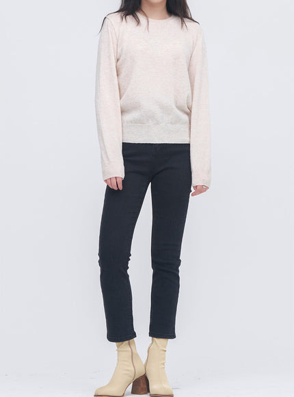 Round Neck Cashmere Knit Top