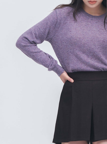 Round Neck Cashmere Knit Top