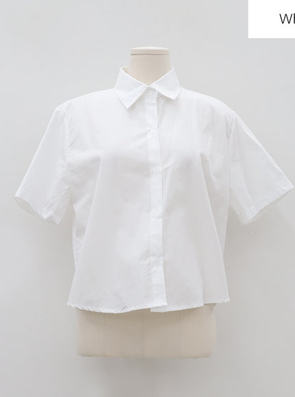 Daily Cropped Button Down Shirt BA13