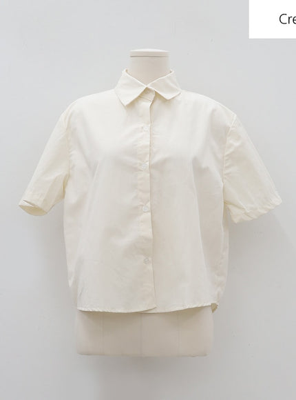 Daily Cropped Button Down Shirt BA13