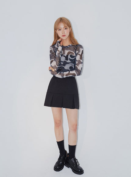 Marble Mesh Top