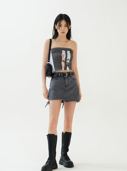 Print Crop Tank Top