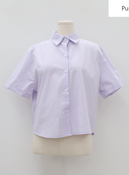 Daily Cropped Button Down Shirt BA13