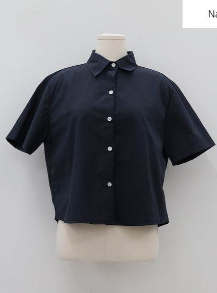 Daily Cropped Button Down Shirt BA13